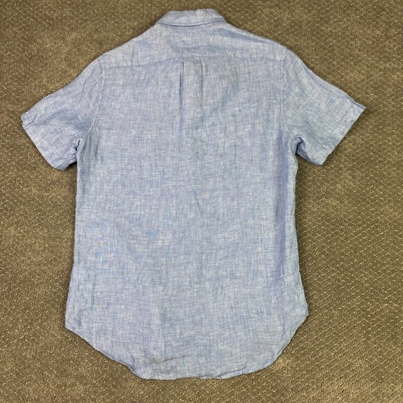 J. CREW Baird McNutt 100% Irish Linen Shirt Men's Small Blue Button Down - Picture 5 of 10